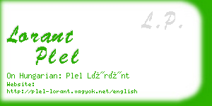 lorant plel business card